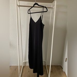 Basic black slip dress
